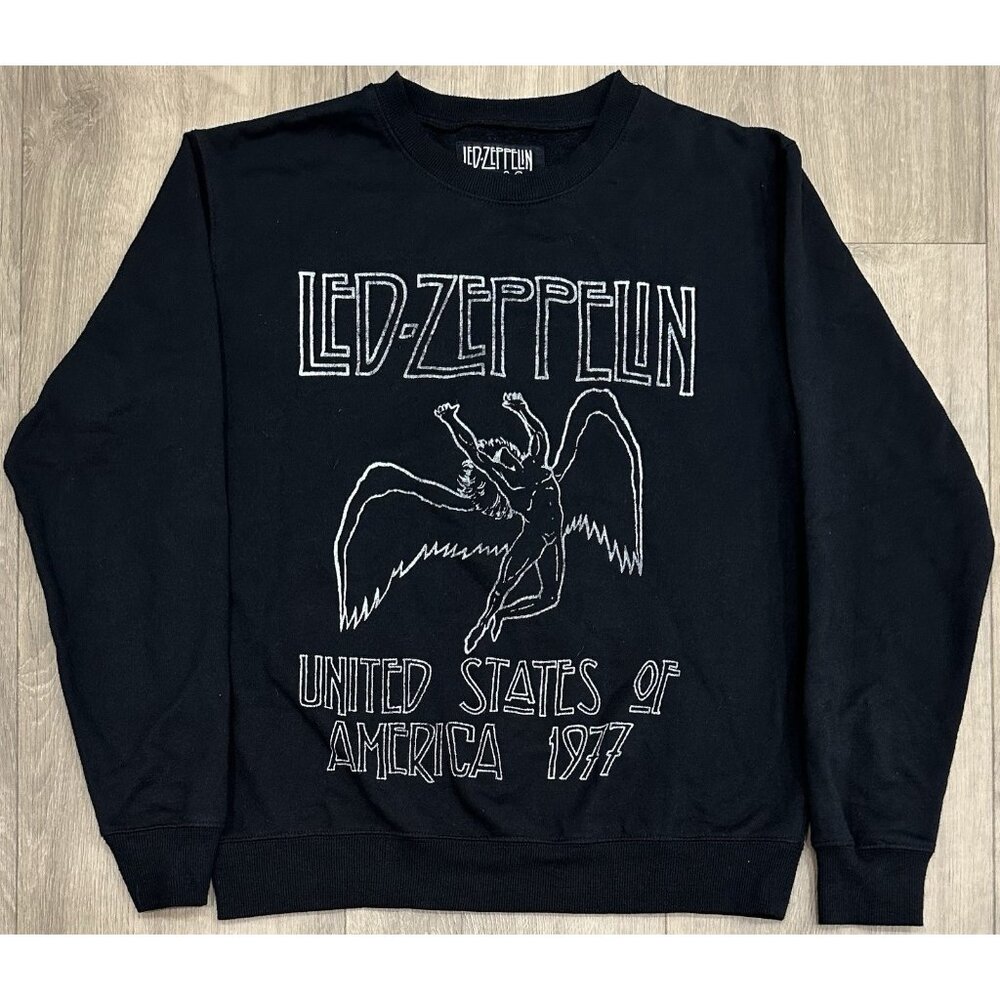 Led Zeppelin U.S. Of America 1977 Crewneck Sweatshirt Men’s Small Black Concert